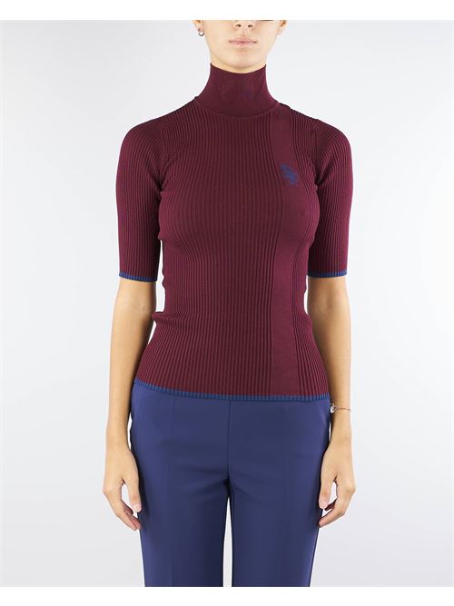 Viscose turtleneck with college logo Elisabetta Franchi ELISABETTA FRANCHI | Sweater | MK89M46E2CN9